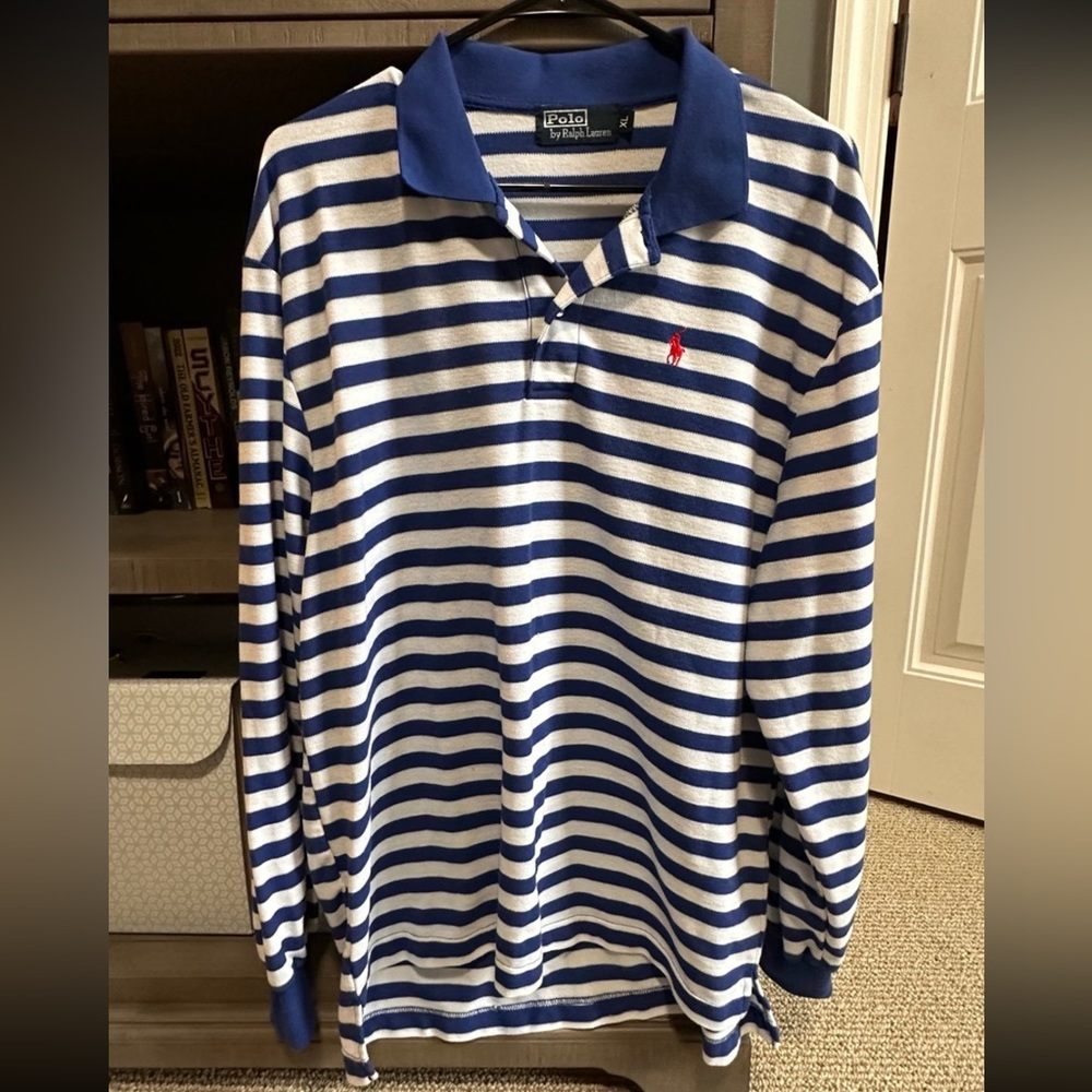 POLO Ralph Lauren Men’s Striped Long Sleeved Polo Shirt Size XL